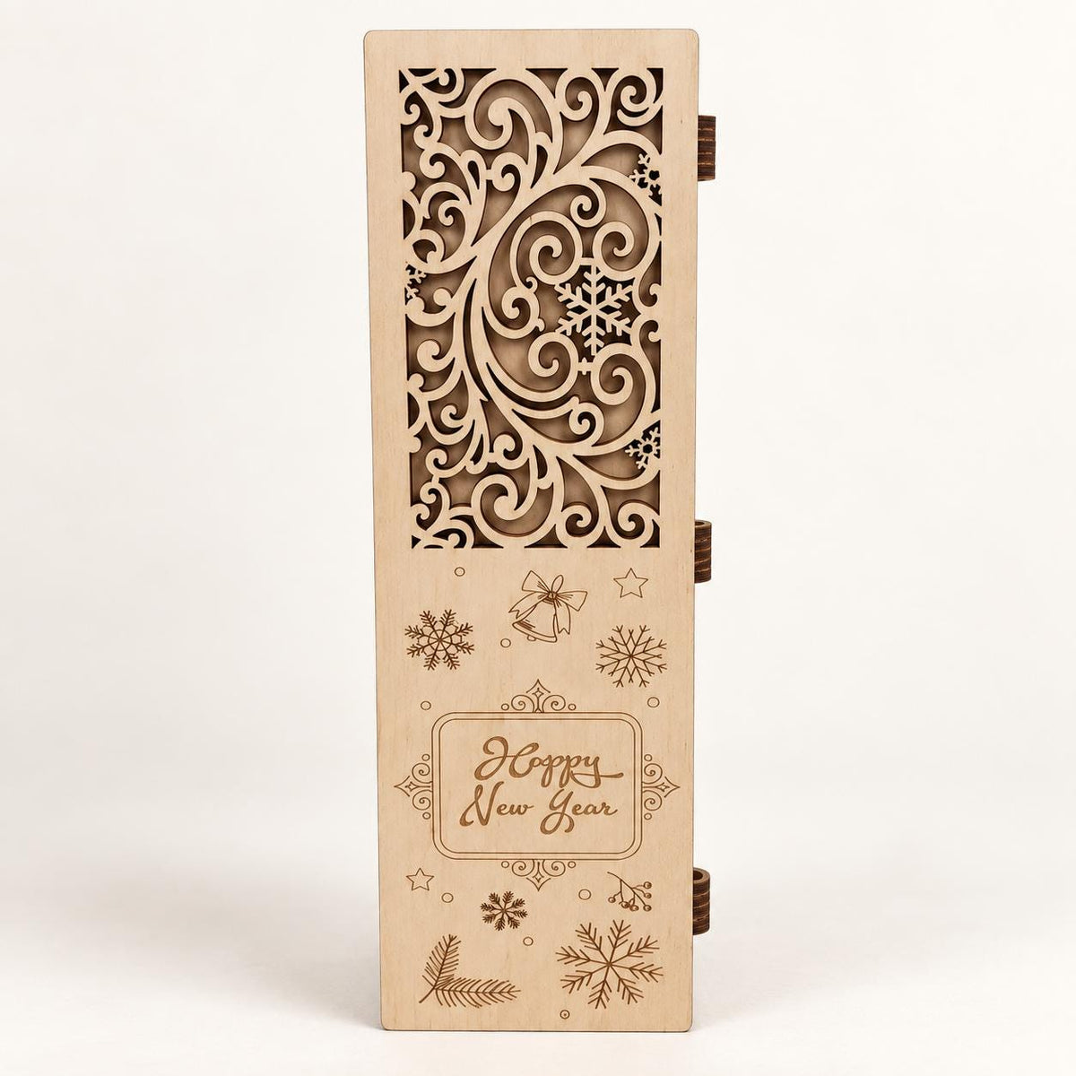 Personalised Wooden Wine Gift Box, Engraved Name and Message, Christmas Keepsake Box