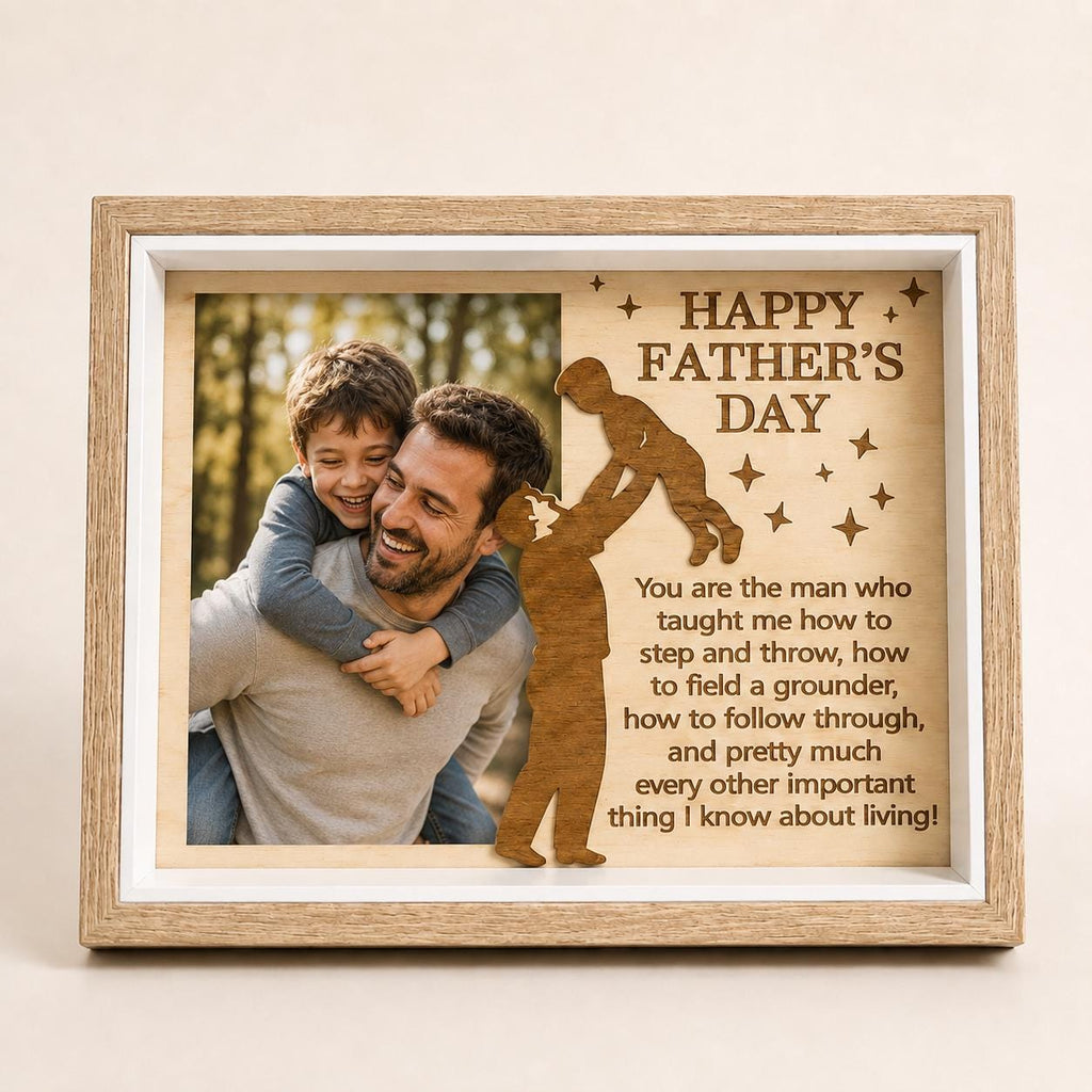 Wooden Father’s Day Photo Frame, Sentimental Dad Gift from Son or Daughter