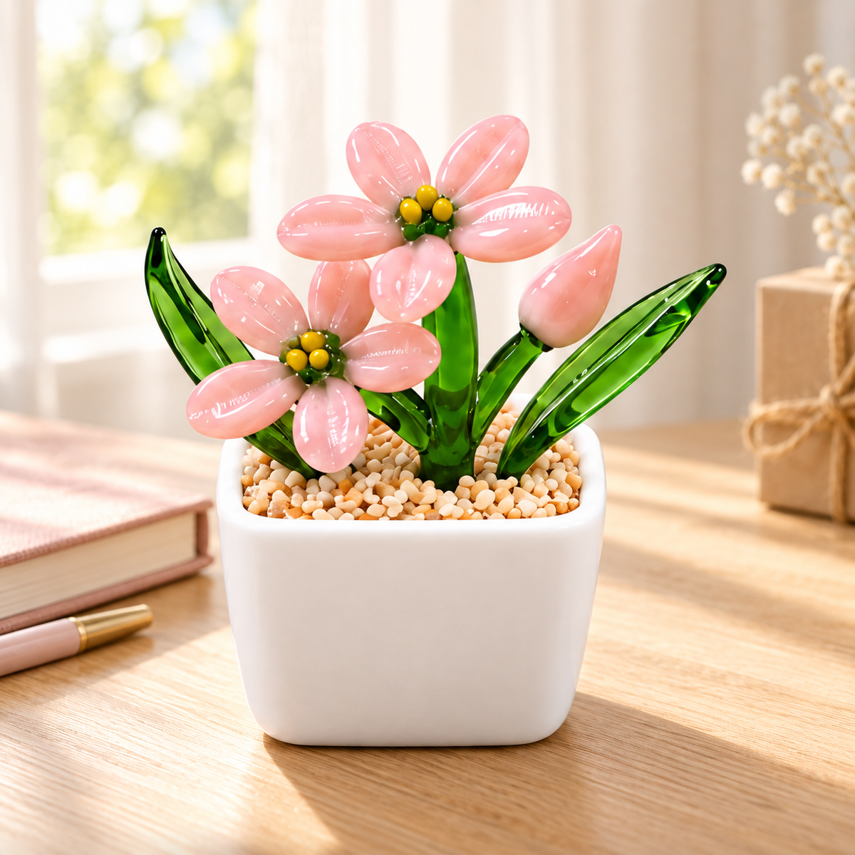 07 · Pink Forget-Me-Nots / No Personalisation — styled product scene visualisation; sample personalisation where shown.