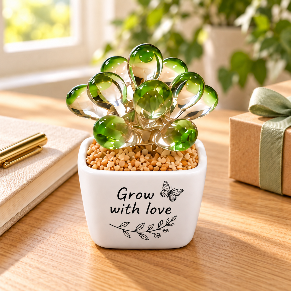 11 · Green Teardrop Succulent / Personalised — styled product scene visualisation; sample personalisation where shown.