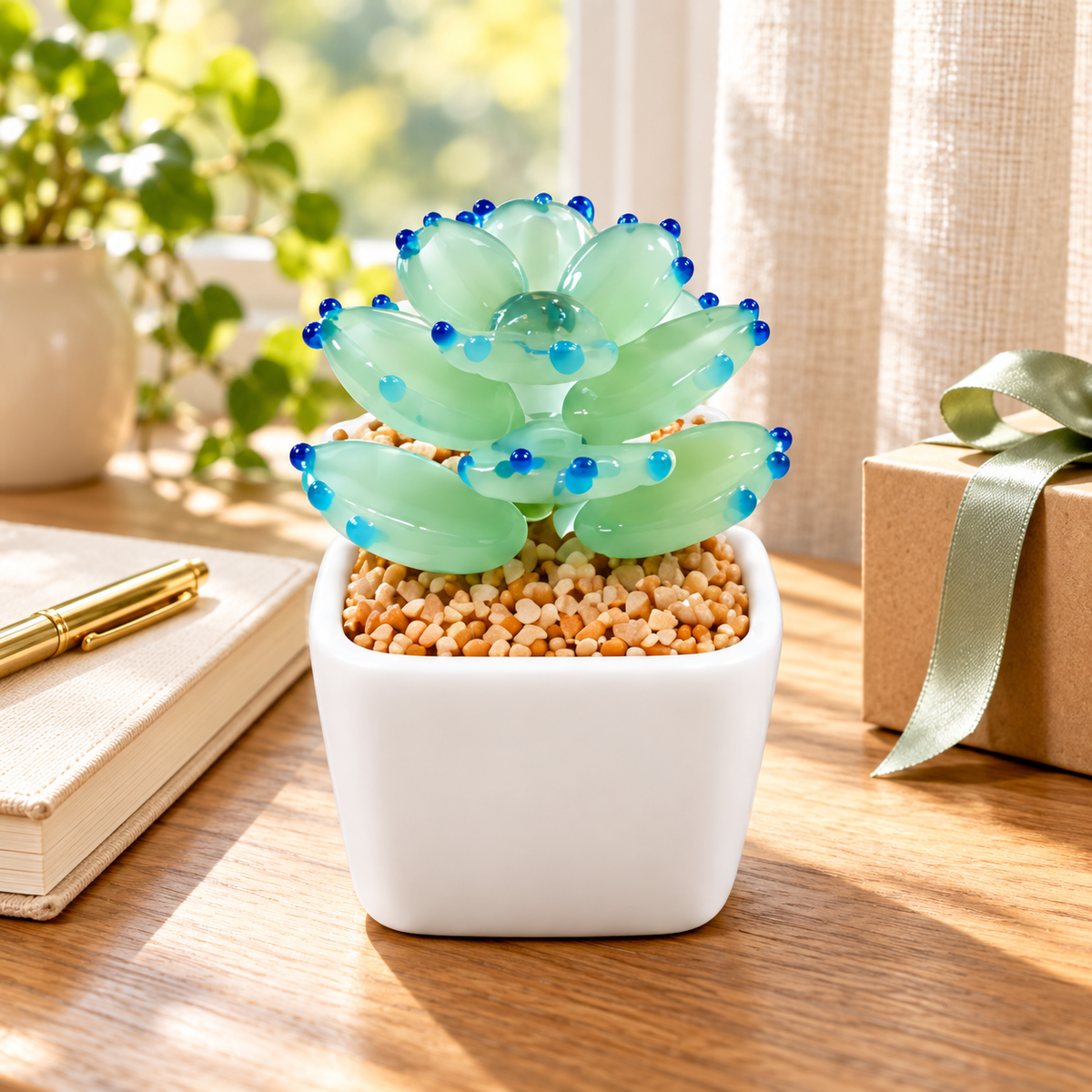 15 · Mint Blue-Tip Succulent / No Personalisation — styled product scene visualisation; sample personalisation where shown.