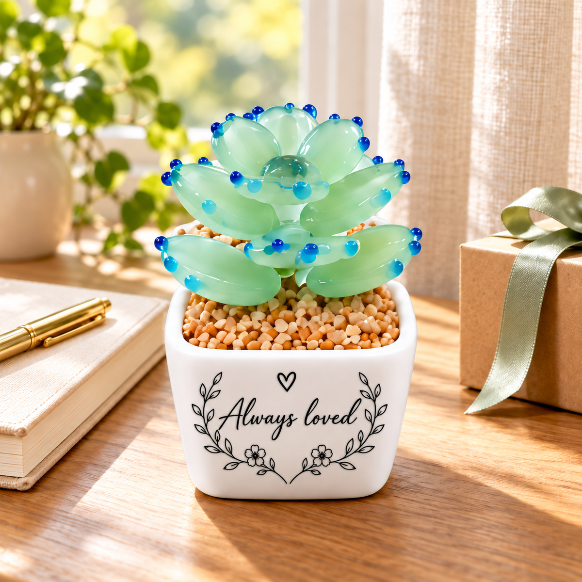 15 · Mint Blue-Tip Succulent / Personalised — styled product scene visualisation; sample personalisation where shown.