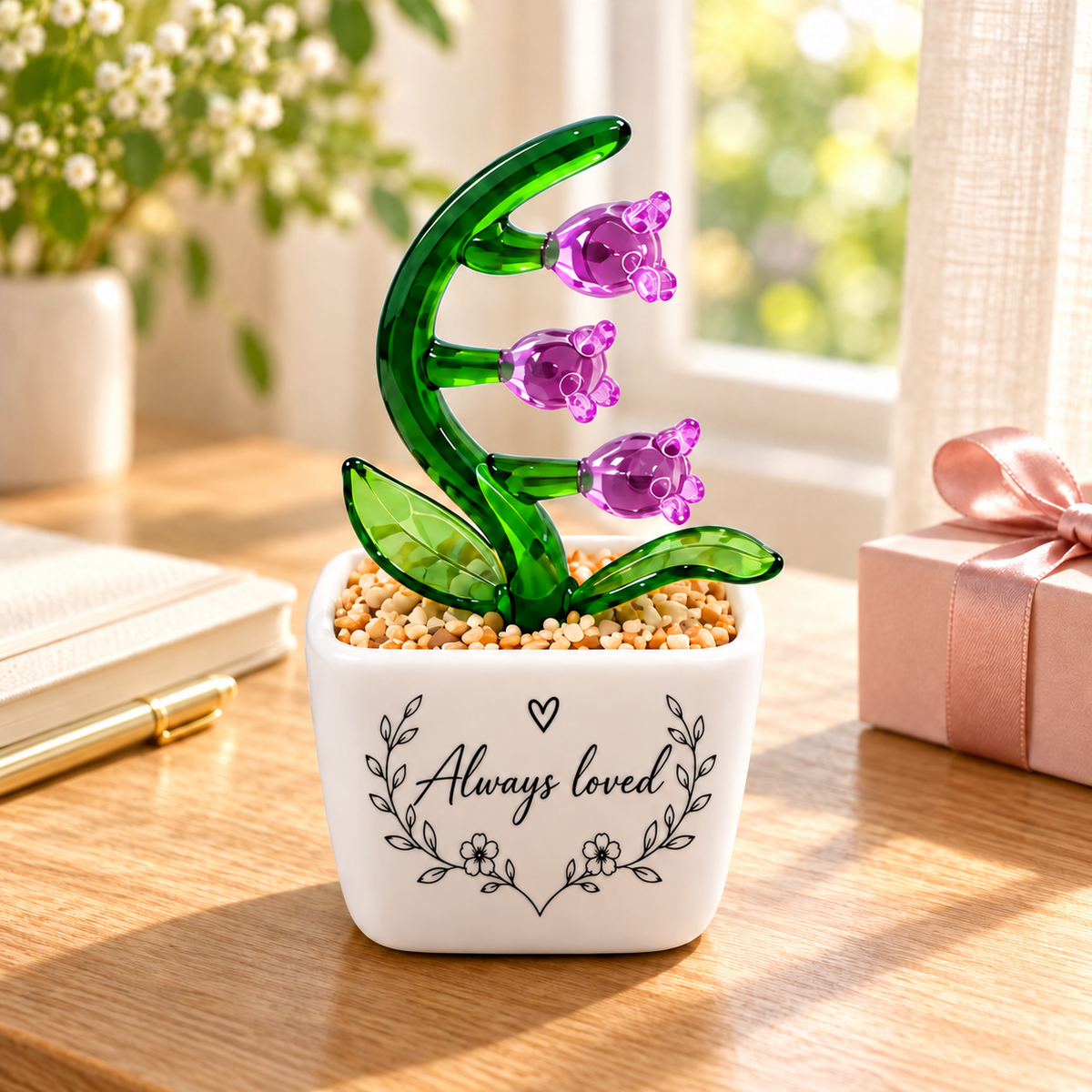 21 · Purple Lily Bells / Personalised — styled product scene visualisation; sample personalisation where shown.