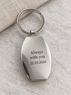 Polished metal reverse with Always with you and date engraving example; generated illustration, not a photographed finished sample