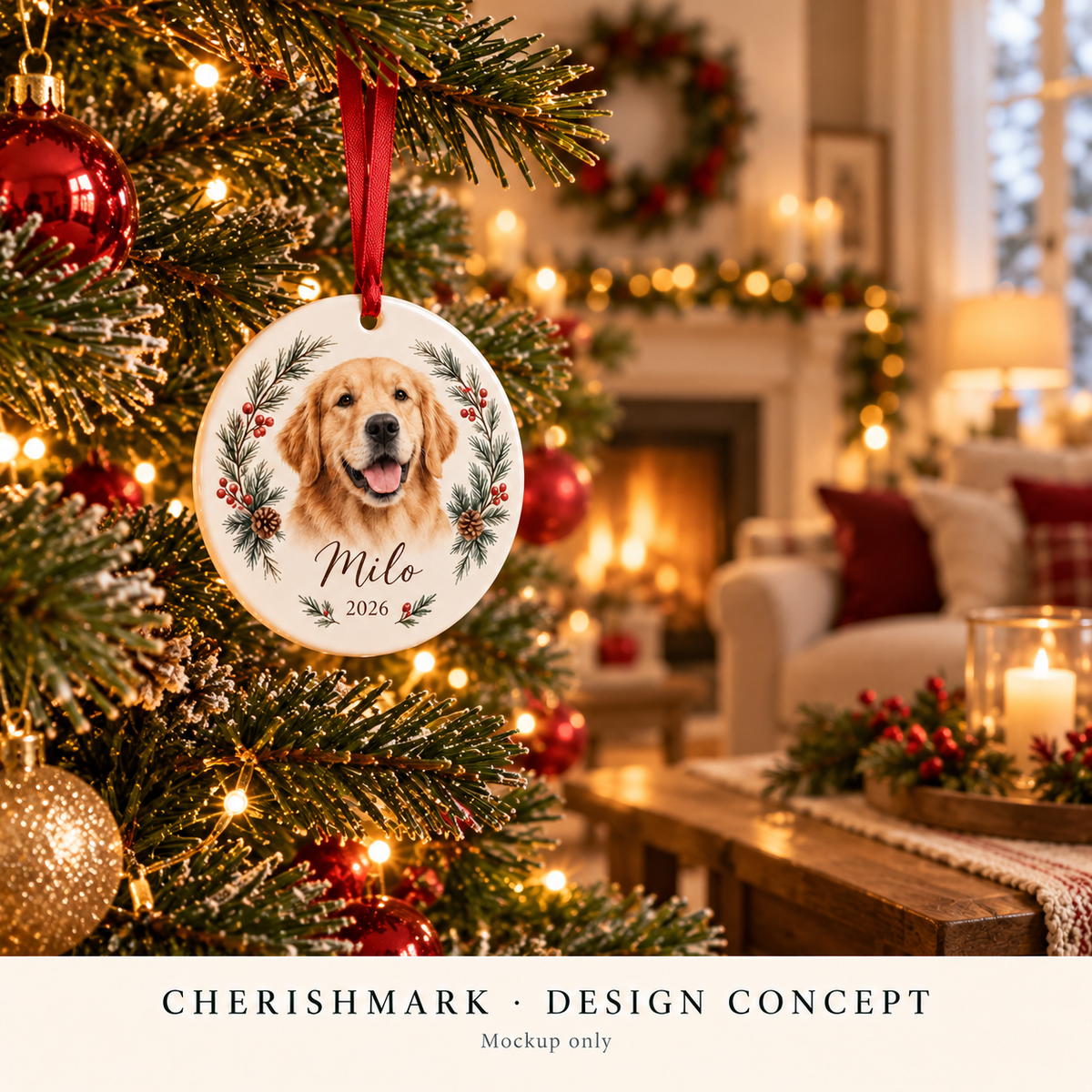 CherishMark ceramic: original AI-generated design concept, not an actual product photograph, manufacturing proof or physical scale reference. Styling props not included.