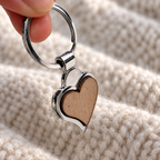 Heart keyring held by its ring; generated photo-based visualisation