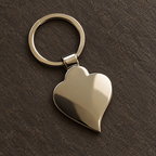 Solid reflective metal reverse of heart keyring; generated photo-based visualisation