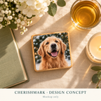 CherishMark photo-block: original AI-generated design concept, not an actual product photograph, manufacturing proof or physical scale reference. Styling props not included.