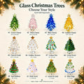 Handmade Mini Glass Christmas Tree Figurine, 12 Styles to Choose, Small Tabletop Holiday Decoration
